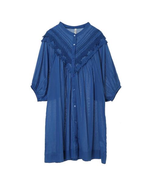 koe（コエ）の「ピンタックレースボリュームチュニック＊（シャツ/ブラウス・レディース・ブルー/オフホワイト/ベージュ・FREE）」の15枚目の写真