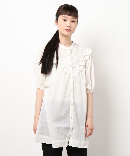 koe（コエ）の「ピンタックレースボリュームチュニック＊（シャツ/ブラウス・レディース・ブルー/オフホワイト/ベージュ・FREE）」の22枚目の写真