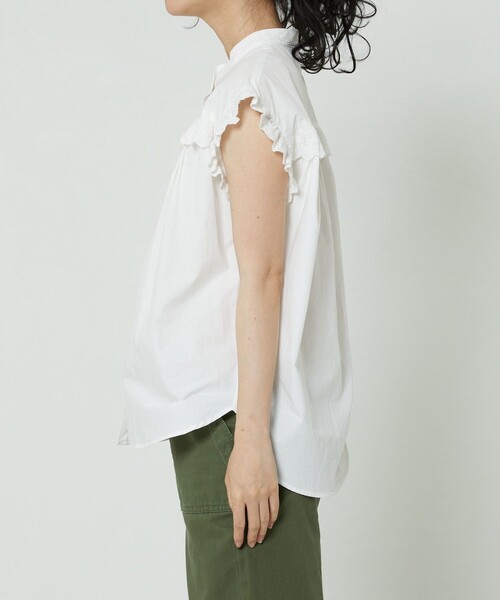 FREAK'S STORE（フリークスストア）の「フレンチスリーブフリルブラウス（シャツ/ブラウス・レディース・ブラック/ホワイト/ピンク・ﾌﾘ-）」の20枚目の写真