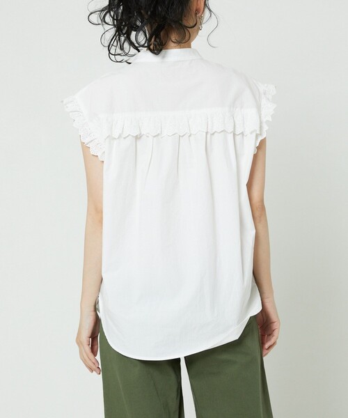 FREAK'S STORE（フリークスストア）の「フレンチスリーブフリルブラウス（シャツ/ブラウス・レディース・ブラック/ホワイト/ピンク・ﾌﾘ-）」の21枚目の写真