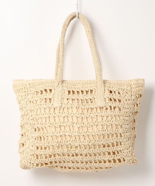 VitaFelice(ヴィータフェリーチェ)の「ナチュラルペーパートートバッグ(かごバッグ・レディース・アイボリー/グリーン/ベージュ・FREE)」の5枚目の写真