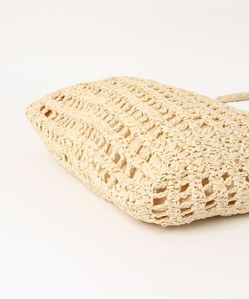 VitaFelice(ヴィータフェリーチェ)の「ナチュラルペーパートートバッグ(かごバッグ・レディース・アイボリー/グリーン/ベージュ・FREE)」の4枚目の写真