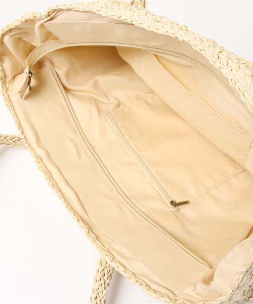 VitaFelice(ヴィータフェリーチェ)の「ナチュラルペーパートートバッグ(かごバッグ・レディース・アイボリー/グリーン/ベージュ・FREE)」の6枚目の写真