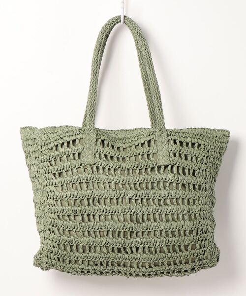 VitaFelice(ヴィータフェリーチェ)の「ナチュラルペーパートートバッグ(かごバッグ・レディース・アイボリー/グリーン/ベージュ・FREE)」の8枚目の写真