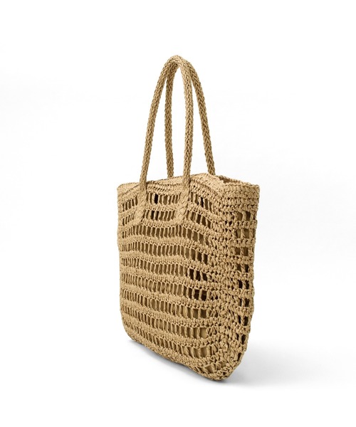 VitaFelice(ヴィータフェリーチェ)の「ナチュラルペーパートートバッグ(かごバッグ・レディース・アイボリー/グリーン/ベージュ・FREE)」の11枚目の写真