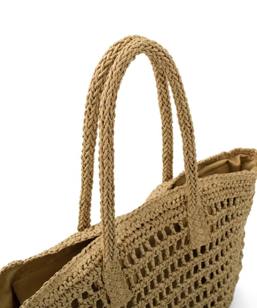 VitaFelice(ヴィータフェリーチェ)の「ナチュラルペーパートートバッグ(かごバッグ・レディース・アイボリー/グリーン/ベージュ・FREE)」の14枚目の写真