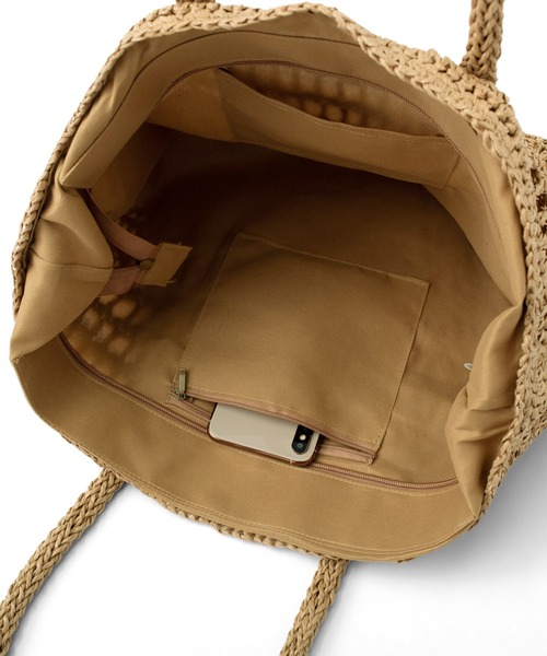 VitaFelice(ヴィータフェリーチェ)の「ナチュラルペーパートートバッグ(かごバッグ・レディース・アイボリー/グリーン/ベージュ・FREE)」の17枚目の写真