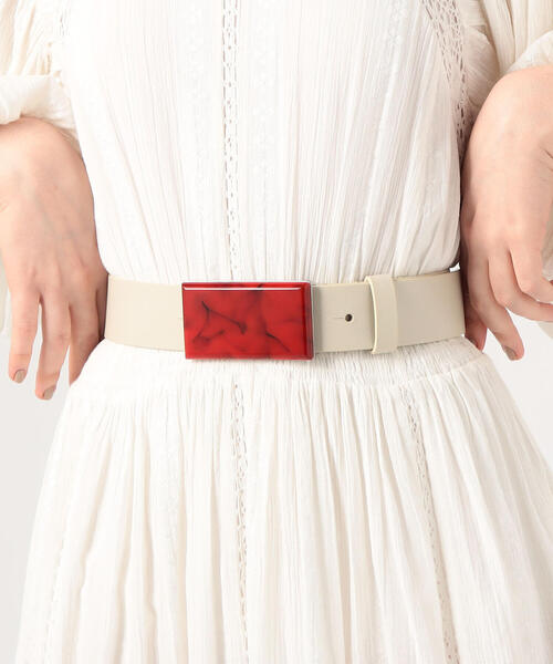 ISABEL MARANT（イザベルマラン）の「ISABEL MARANT LUPONI レザーベルト（ベルト・レディース・チャコールグレー/バーガンディー・M）」の5枚目の写真