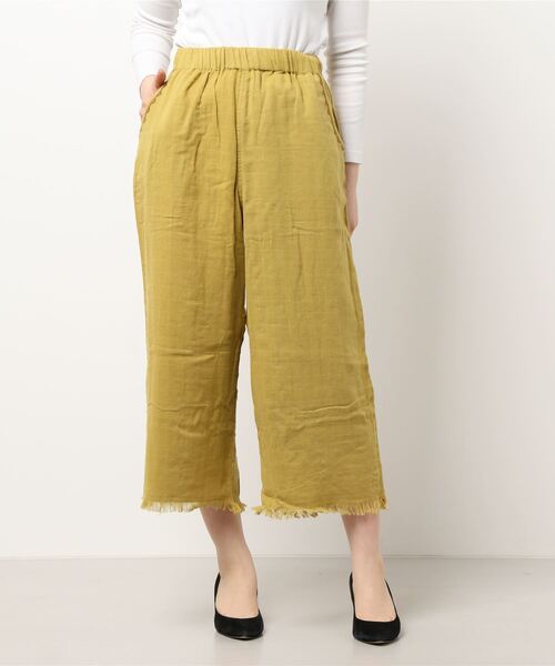 チャイハネ（チャイハネ）の「【チャイハネ】yul ダブルガーゼ刺繍ワイドパンツ（その他パンツ・レディース・イエロー/ブラウン/ベージュ・FREE）」の4枚目の写真