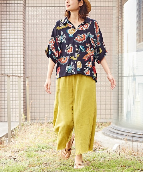 チャイハネ（チャイハネ）の「【チャイハネ】yul ダブルガーゼ刺繍ワイドパンツ（その他パンツ・レディース・イエロー/ブラウン/ベージュ・FREE）」の12枚目の写真