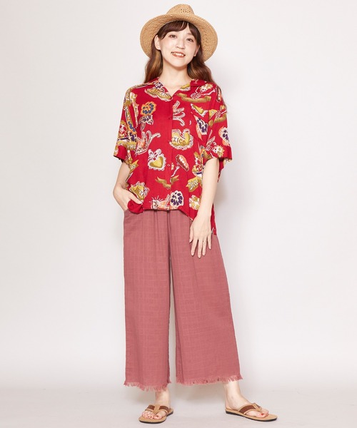 チャイハネ（チャイハネ）の「【チャイハネ】yul ダブルガーゼ刺繍ワイドパンツ（その他パンツ・レディース・イエロー/ブラウン/ベージュ・FREE）」の16枚目の写真