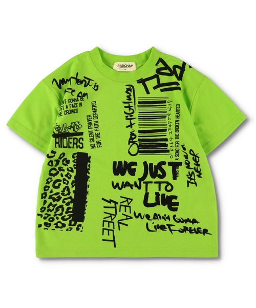 RADCHAP（ラッドチャップ）の「【RADCHAPプチプラ】落書きプリント蛍光カラーTシャツ（Tシャツ/カットソー・キッズ・ライム/オレンジ・130cm/90cm/150cm/100cm/110cm/120cm/140cm）」の16枚目の写真