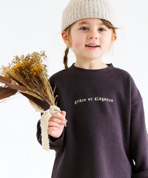 pairmanon | 【毛玉知らずのOriginalフェイスコットン100】 裏起毛ロゴプリント長袖スウェットチュニック(スウェット)