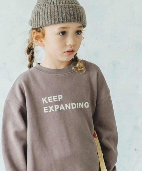 pairmanon（ペアマノン）の「【毛玉知らずのOriginalフェイスコットン100】 裏起毛ロゴプリント長袖スウェットチュニック（スウェット・キッズ・モカ/アイボリー/ライトグレー/グレイッシュベージュ/ミント/チャコール/ブラック・90/110/150/120/100/140/130）」の5枚目の写真