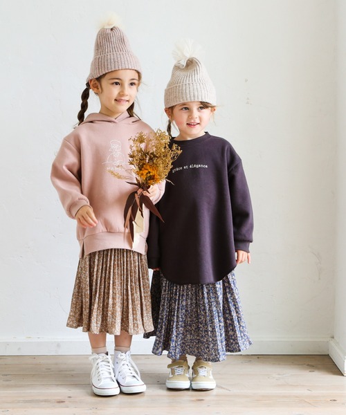 pairmanon（ペアマノン）の「【毛玉知らずのOriginalフェイスコットン100】 裏起毛ロゴプリント長袖スウェットチュニック（スウェット・キッズ・モカ/アイボリー/ライトグレー/グレイッシュベージュ/ミント/チャコール/ブラック・90/110/150/120/100/140/130）」の18枚目の写真