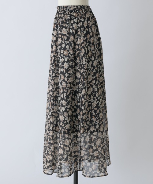 Rewde（ルゥデ）の「【TV着用】フラワープリントスカート（1R10-06221）（スカート・レディース・ブラック/ベージュ・S/M/L）」の8枚目の写真