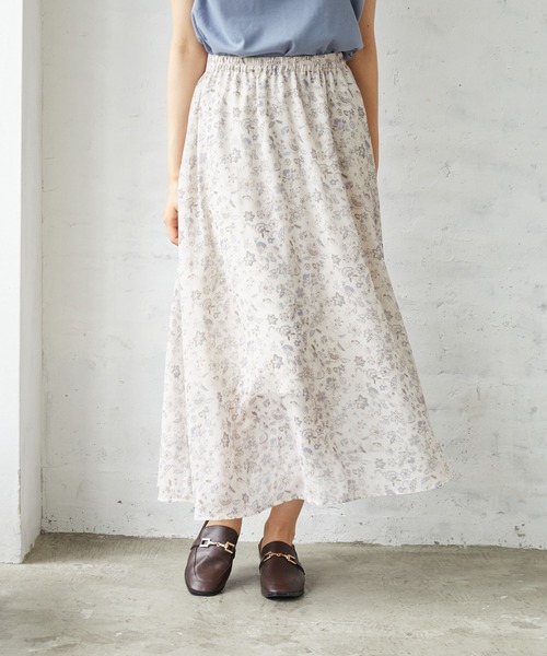 Rewde（ルゥデ）の「【TV着用】フラワープリントスカート（1R10-06221）（スカート・レディース・ブラック/ベージュ・S/M/L）」の16枚目の写真