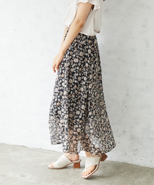 Rewde（ルゥデ）の「【TV着用】フラワープリントスカート（1R10-06221）（スカート・レディース・ブラック/ベージュ・S/M/L）」の18枚目の写真