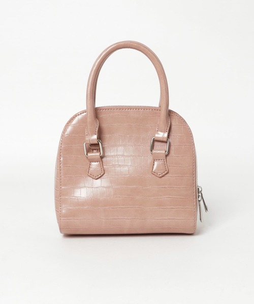 ITEMS URBANRESEARCH(アイテムズ アーバンリサーチ)の「クロコラウンドボストンバッグ(ボストンバッグ・レディース・ピンク/ブラック/ブラウン・-)」の9枚目の写真