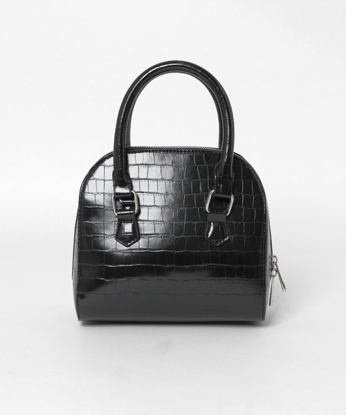 ITEMS URBANRESEARCH(アイテムズ アーバンリサーチ)の「クロコラウンドボストンバッグ(ボストンバッグ・レディース・ピンク/ブラック/ブラウン・-)」の10枚目の写真