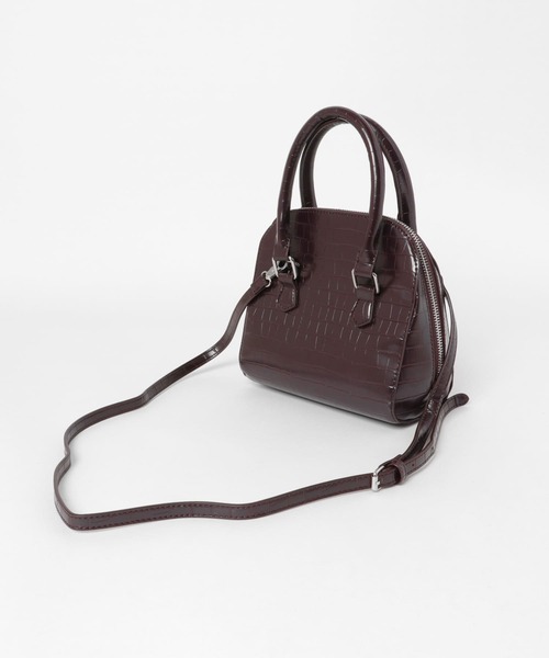 ITEMS URBANRESEARCH(アイテムズ アーバンリサーチ)の「クロコラウンドボストンバッグ(ボストンバッグ・レディース・ピンク/ブラック/ブラウン・-)」の12枚目の写真