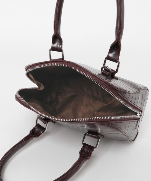 ITEMS URBANRESEARCH(アイテムズ アーバンリサーチ)の「クロコラウンドボストンバッグ(ボストンバッグ・レディース・ピンク/ブラック/ブラウン・-)」の14枚目の写真