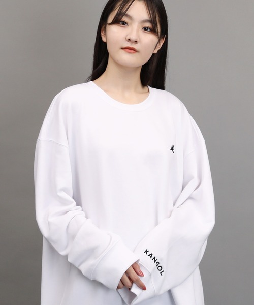 KANGOL(カンゴール)の「KANGOL / カンゴール 別注 コラボ オーバーサイズ トレーナー ヘビーウェイト 裏毛 スウェット(スウェット・メンズ・ホワイト/ブラック/ベージュ/ブルー/ホワイト系その他/ブラック系その他/ベージュ系その他/ブルー系その他/ホワイト系その他2/ホワイト系その他3/ブラック系その他2/ブラック系その他3/ベージュ系その他2/ブルー系その他2・SMALL/MEDIUM/LARGE/X-LARGE)」の3枚目の写真