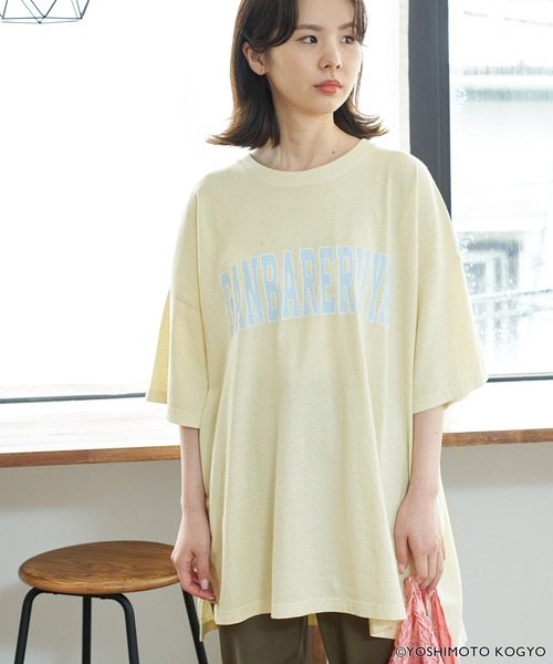 ROPE' PICNIC(ロペピクニック)の「【ガンバレルーヤ×ROPE' PICNIC】カレッジロゴBIG Tシャツ(Tシャツ/カットソー・レディース・ホワイト/ピンク/イエロー・38)」の3枚目の写真
