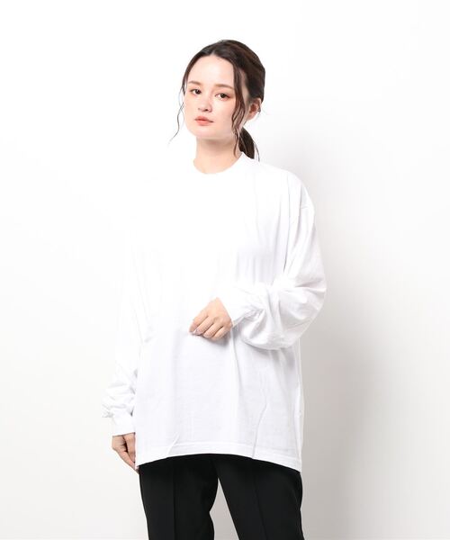 LOS ANGELES APPAREL（ロサンゼルスアパレル）の「【LOS ANGELES APPAREL】LA APPAREL 6.5oz GARMENT DYED CREW L/S TEE - 6.5オンス ガーメントダイ クルーネックTシャツ長袖（Tシャツ/カットソー・レディース・ホワイト/ブラック/グレー/ゴールド/グリーン/オレンジ/ブルー・X-LARGE/LARGE/SMALL）」の12枚目の写真