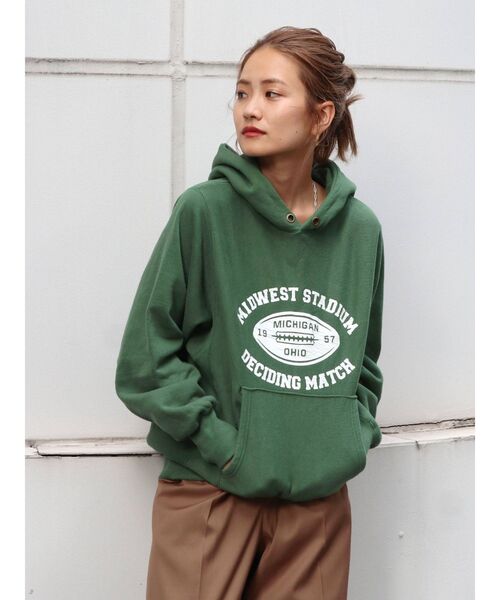 Ungrid（アングリッド）の「クラックロゴプリントパーカー（パーカー・レディース・ライトグレー/ボルドー/グリーン・FREE）」の3枚目の写真