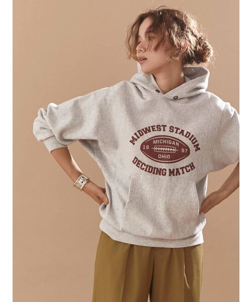 Ungrid（アングリッド）の「クラックロゴプリントパーカー（パーカー・レディース・ライトグレー/ボルドー/グリーン・FREE）」の15枚目の写真