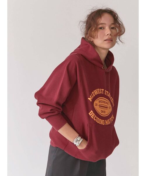 Ungrid（アングリッド）の「クラックロゴプリントパーカー（パーカー・レディース・ライトグレー/ボルドー/グリーン・FREE）」の8枚目の写真