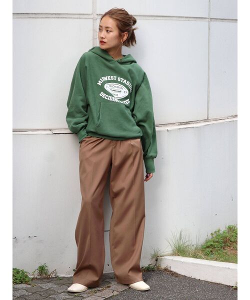 Ungrid（アングリッド）の「クラックロゴプリントパーカー（パーカー・レディース・ライトグレー/ボルドー/グリーン・FREE）」の6枚目の写真