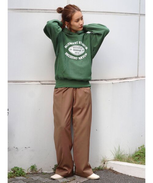 Ungrid（アングリッド）の「クラックロゴプリントパーカー（パーカー・レディース・ライトグレー/ボルドー/グリーン・FREE）」の12枚目の写真