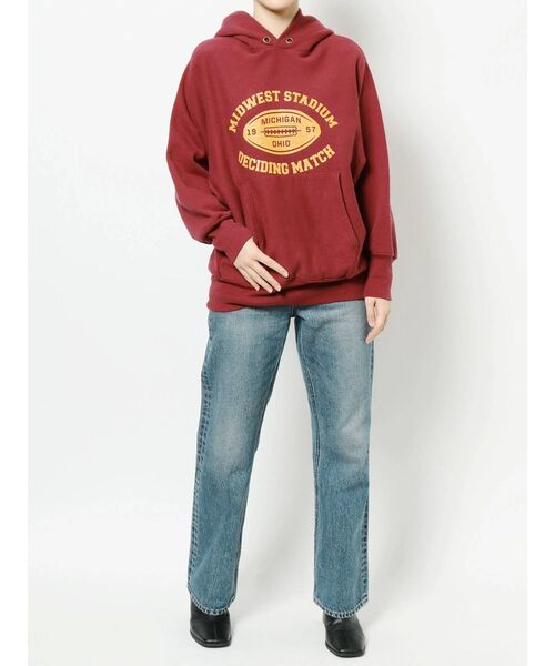 Ungrid（アングリッド）の「クラックロゴプリントパーカー（パーカー・レディース・ライトグレー/ボルドー/グリーン・FREE）」の4枚目の写真