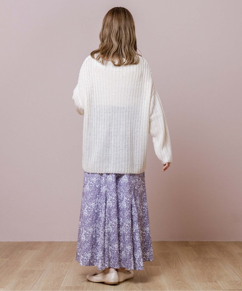 flower(フラワー)の「フェミニンルーズニット(ニット/セーター・レディース・ベージュ/ブラウン/アイボリー・FREE)」の6枚目の写真