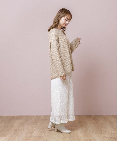 flower(フラワー)の「フェミニンルーズニット(ニット/セーター・レディース・ベージュ/ブラウン/アイボリー・FREE)」の16枚目の写真