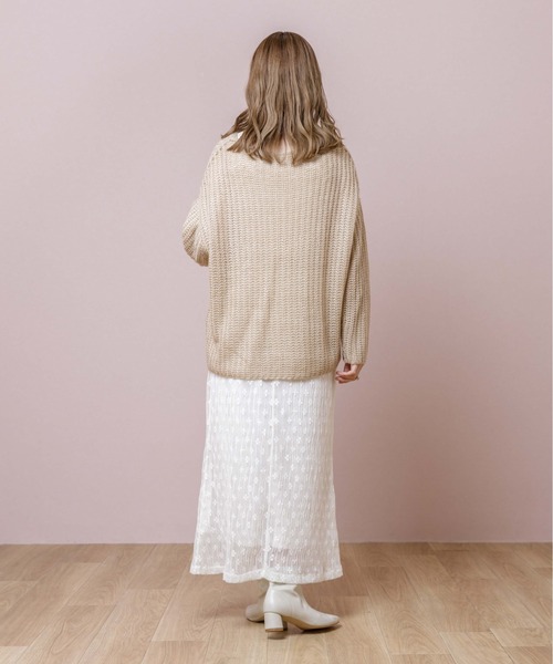 flower(フラワー)の「フェミニンルーズニット(ニット/セーター・レディース・ベージュ/ブラウン/アイボリー・FREE)」の12枚目の写真