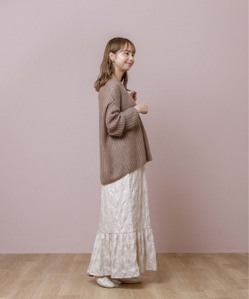 flower(フラワー)の「フェミニンルーズニット(ニット/セーター・レディース・ベージュ/ブラウン/アイボリー・FREE)」の10枚目の写真