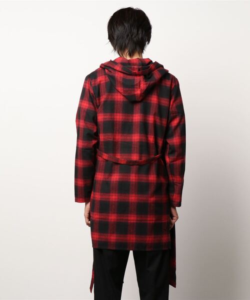 semantic design(セマンティックデザイン)の「セマンティックデザイン/semantic design チェック柄 フードコーディガン(カーディガン/ボレロ・メンズ・レッド/ブラック・LARGE/MEDIUM)」の4枚目の写真