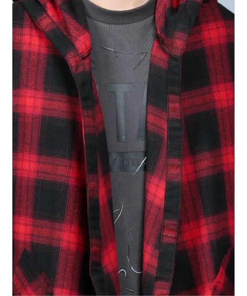 semantic design(セマンティックデザイン)の「セマンティックデザイン/semantic design チェック柄 フードコーディガン(カーディガン/ボレロ・メンズ・レッド/ブラック・LARGE/MEDIUM)」の7枚目の写真