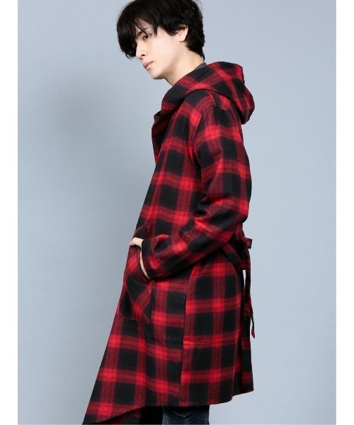 semantic design(セマンティックデザイン)の「セマンティックデザイン/semantic design チェック柄 フードコーディガン(カーディガン/ボレロ・メンズ・レッド/ブラック・LARGE/MEDIUM)」の9枚目の写真