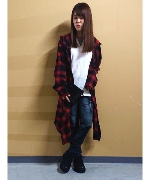 semantic design(セマンティックデザイン)の「セマンティックデザイン/semantic design チェック柄 フードコーディガン(カーディガン/ボレロ・メンズ・レッド/ブラック・LARGE/MEDIUM)」の15枚目の写真