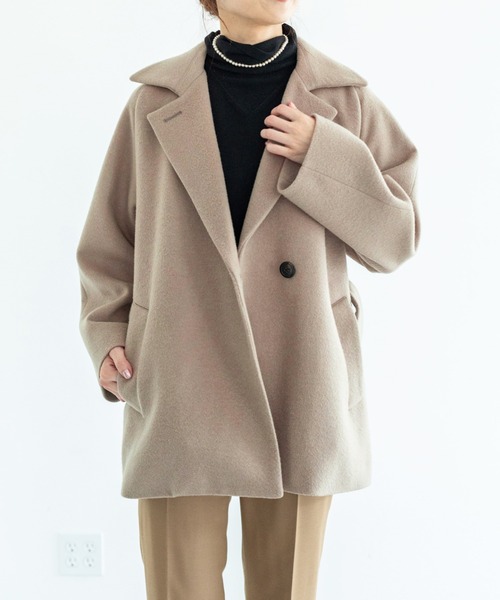 IENA(イエナ)の「ウールベルテッドショートコート◆(その他アウター・レディース・ネイビー/ベージュ/ブラック・38/34/36)」の3枚目の写真