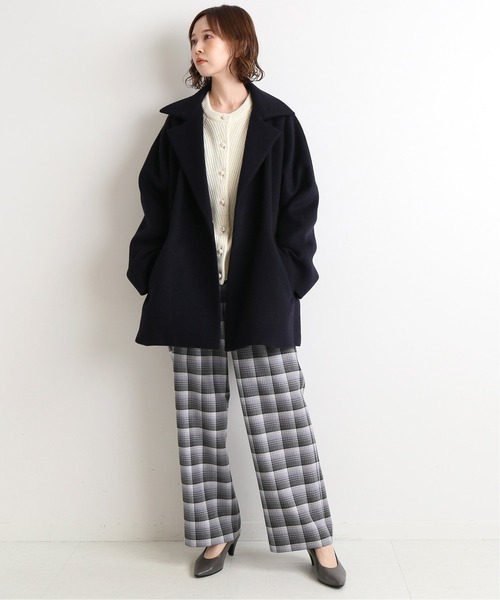 IENA(イエナ)の「ウールベルテッドショートコート◆(その他アウター・レディース・ネイビー/ベージュ/ブラック・38/34/36)」の6枚目の写真