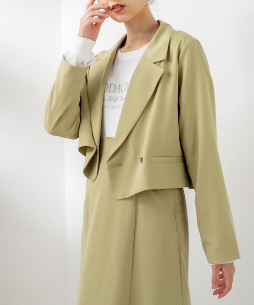 OLIVE des OLIVE（オリーブデオリーブ）の「ビタースイーツショートジャケット（テーラードジャケット・レディース・ブラウン/ライム/ライトブラウン/グレイッシュベージュ・FREE）」の15枚目の写真