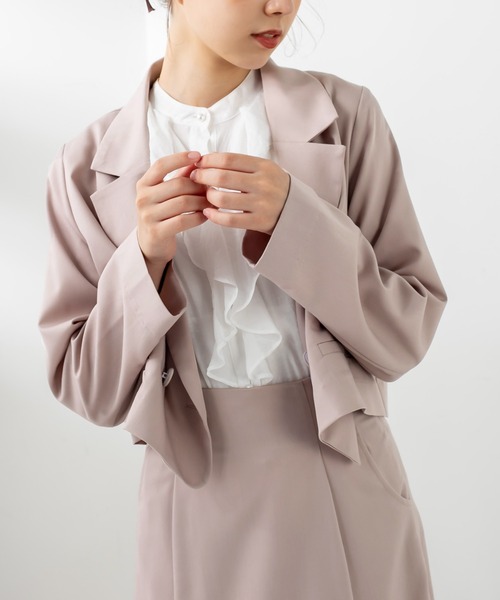 OLIVE des OLIVE（オリーブデオリーブ）の「ビタースイーツショートジャケット（テーラードジャケット・レディース・ブラウン/ライム/ライトブラウン/グレイッシュベージュ・FREE）」の6枚目の写真