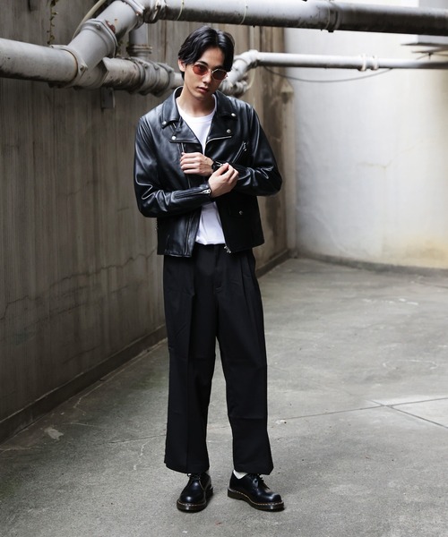 JACKROSE(ジャックローズ)の「JE LAMB LEATHER DOUBLE RIDERS JE 22.21/ラムレザー ダブルライダースジャケット(ライダースジャケット・メンズ・ブラック/ネイビー/ブルー・S/M/L/XL)」の7枚目の写真