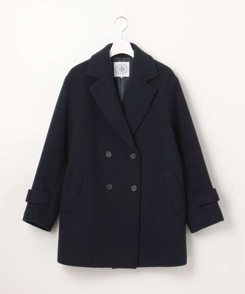 J.PRESS(ジェイプレス)の「【WEB限定】110s/2重織ショートビーバー Pコート(ピーコート・レディース・ネイビー系/グレー系・T13/T15)」の10枚目の写真