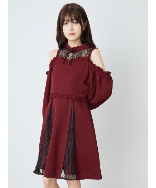 レース切り替えワンピース ワンピース Jamie Jamie ワンピース エーエヌケー ジェイミーエーエヌケー のファッション